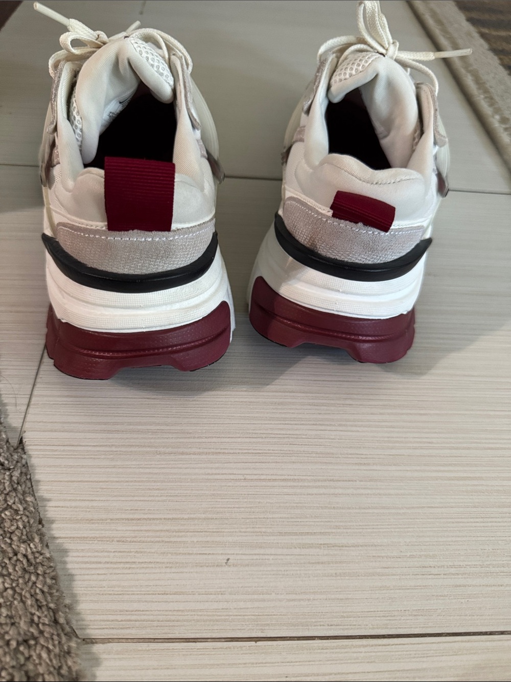 Nike Women’s White & Burgundy Mesh Trail Sneakers - Picture 4 of 7